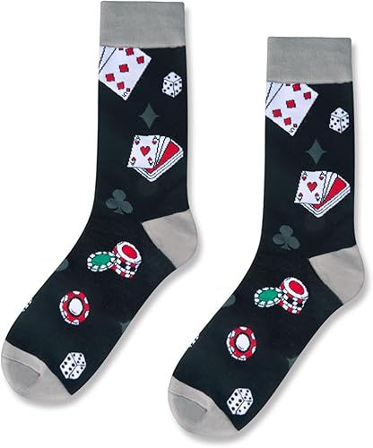 Miniatura 4 de HAPPYPOP Casino Gifts for Men Women Gambling Poker Gambler Las Vegas Gifts, Casino Poker Socks