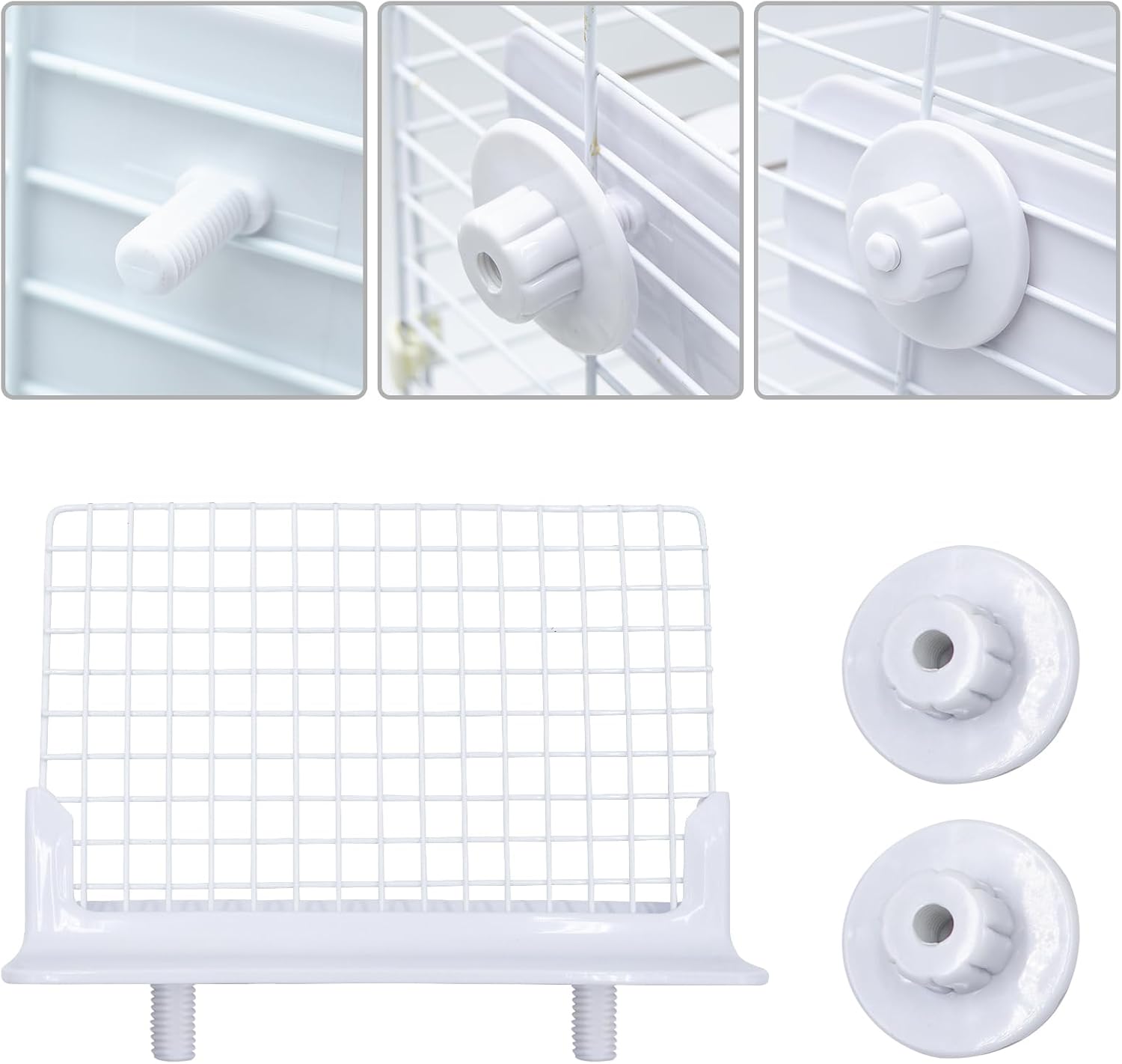 Bird Accessories for Cages, Iron Wire Standing Platform with Installation Accessories for Cage, Parrot Perch for Budgies, Cockatiels, Lovebirds, Green Cheeks, Small to Medium Birds image 3