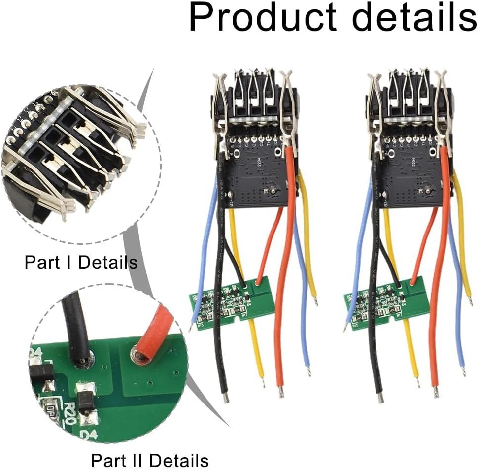 Battery Circuit Protection Board for PCB Replacement Module for Dewalt for DCB200 20V Power Tools Professional Electronic Component Plastic Shell Assembly Kit 2 Pieces