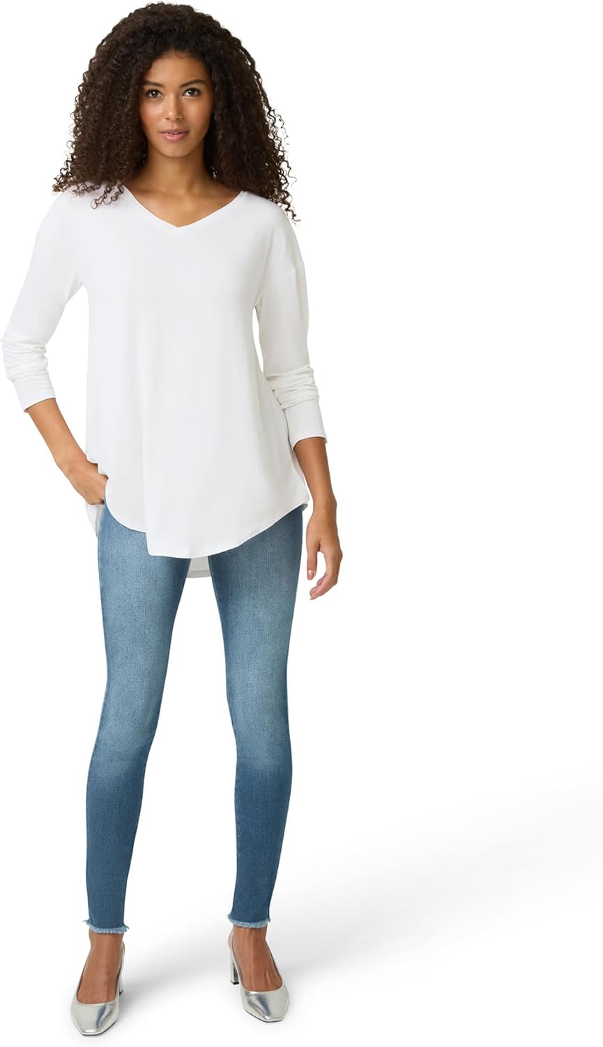 No nonsense Women's Frayed Edge Denim Leggings - Image 4