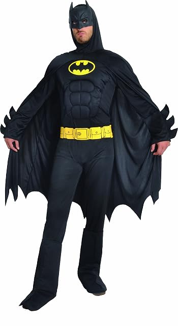 Ciao- Batman Dark Knight Disfraz Adulto Original DC Comics (Talla L) con músculos Acolchados