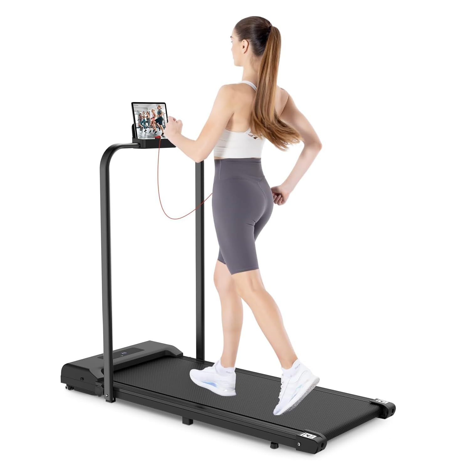 HomeFitnessCode Laufband Klappbar mit Neigung - Walking Pad für Zuhause Klein Laufpad mit Steigung Walkpad Untertisch Elektrisch Walking Band Gehband