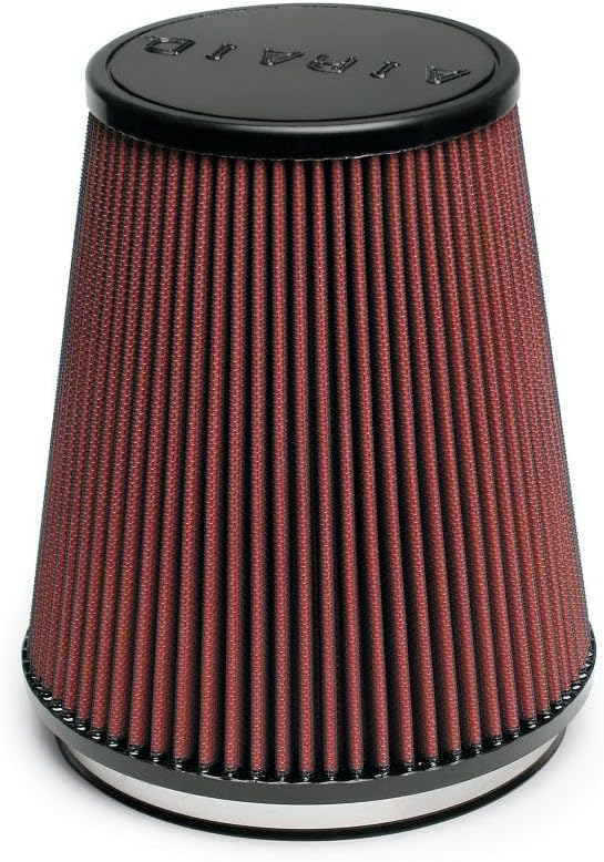 Airaid 700-461 Universal Clamp-On Air Filter: Round Tapered; 6 in (152 mm) Flange ID; 8 in (203 mm) Height; 7.25 in (184 mm) Base; 5 in (127 mm) Top