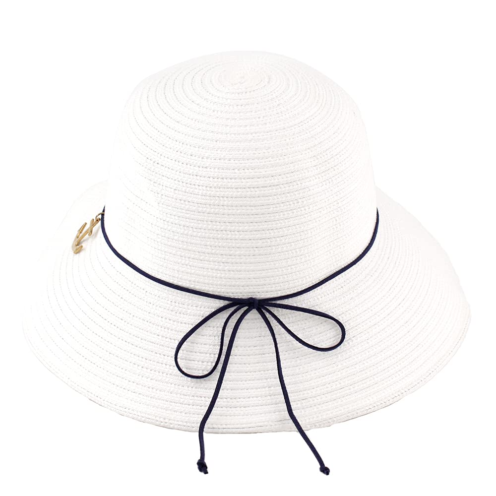 Carnavalife Sombrero Mujer de Paja de Playa con Moño y Cruzar, Pamela de ala Ancha para el Sol, Gorro Plegable y Flexible