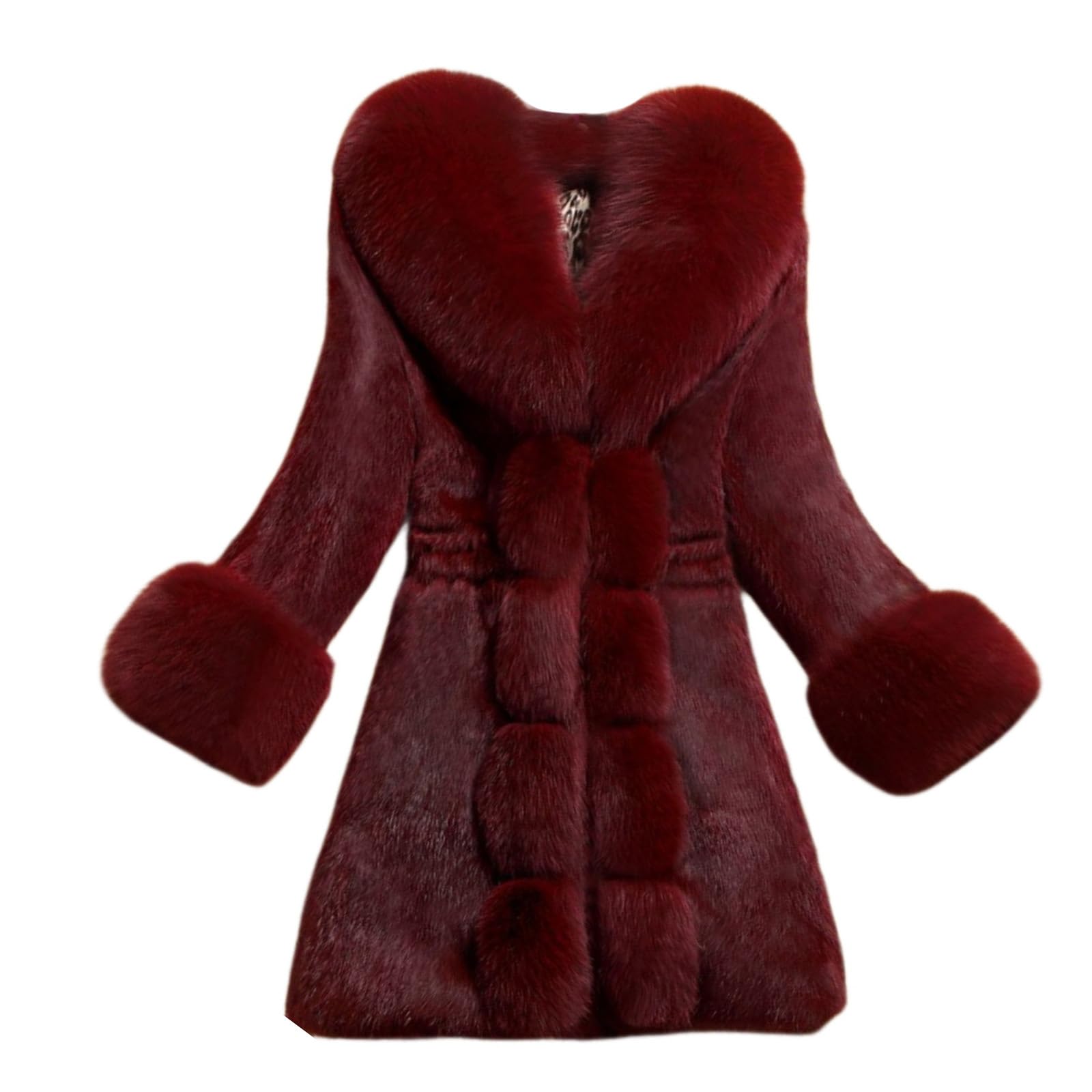 Toumov Womens Long Faux Fur Coats Warm Fluffy Faux Fur Parka Jacket Long Sleeve Lapel Furry Coats Fuzzy Overcoat Outwear