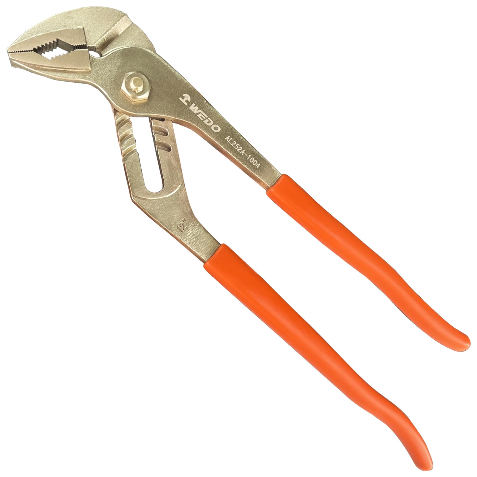 WEDO Alicates Pico Loro,300mm Ajustable Bombas de agua de Tenaza,sin chispas Alicates Extensibles con Ranura Curvada,Bronce de aluminio,resistente a la corrosión,Certificados Bam y FM
