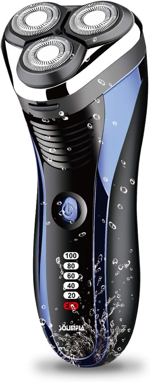 Solimpia Electric Shaver For Men Rotary Shaver Razor Wet Dry Electric Shaving Razors With Pop-up Trimmer Waterproof Cordless Rechargeable