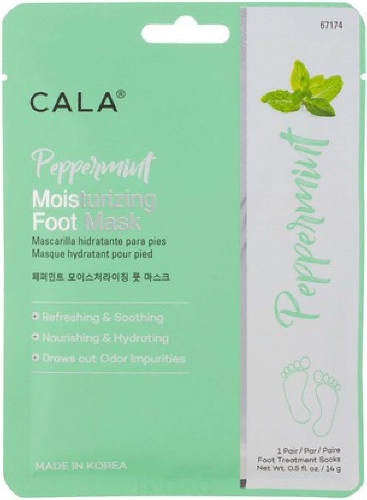 CalaPeppermint moisturizing foot masks 3 count, 3 Count(Pack of 1)