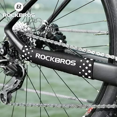 ROCKBROS Kettenstrebenschutz 2er Set, Universal Chain Guard Rahmen Schutzhülle mit Klettverschlus, Fahrrad Rahmenschutz 20.5 * 11.4cm für MTB, Gravel, Ebike, Fahrrad Zubehör Schwarz