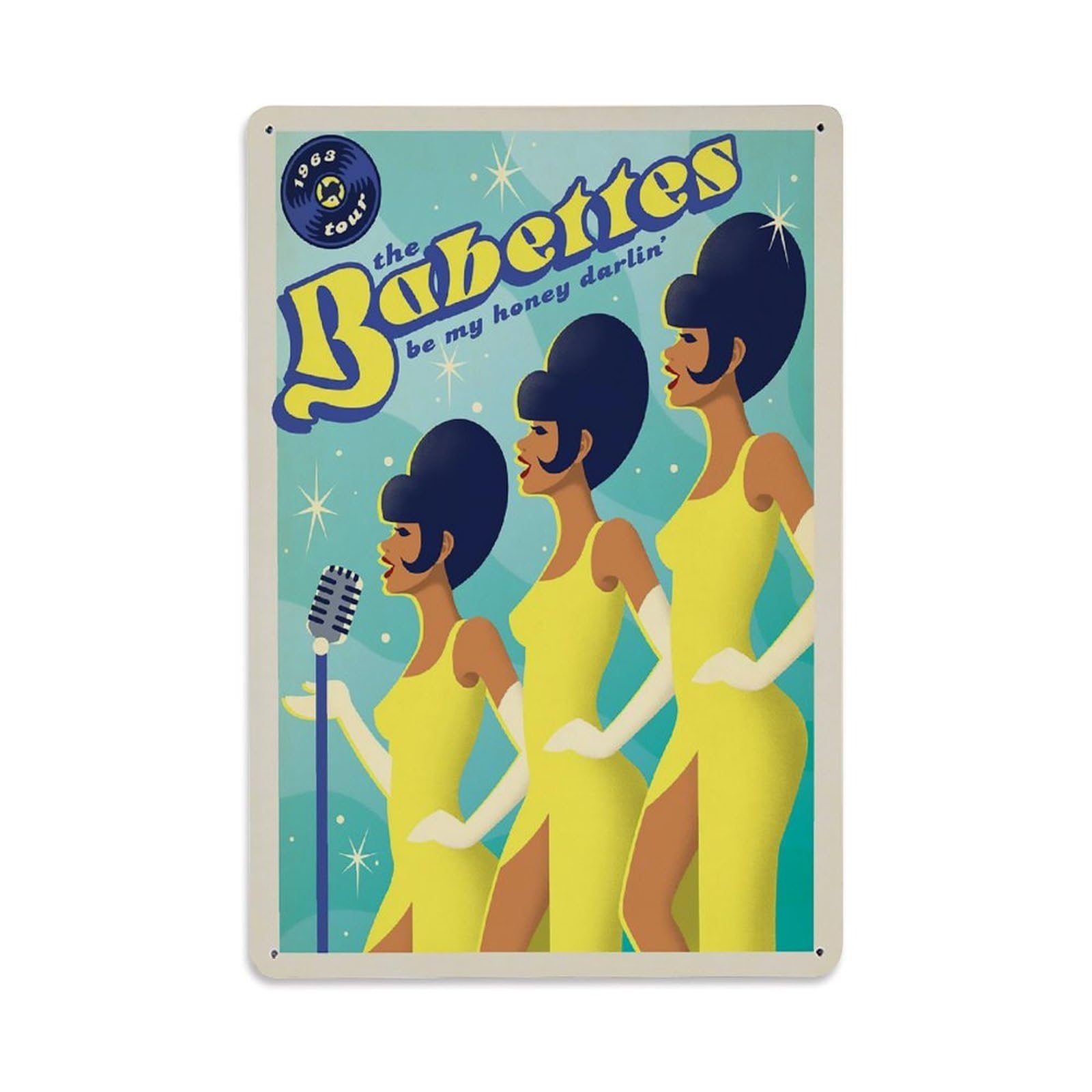 Vintage Poster The Babettes Metal Tin Sign Wall Decor for Cafe, Club, Garden Metal Poster 8x12Inch