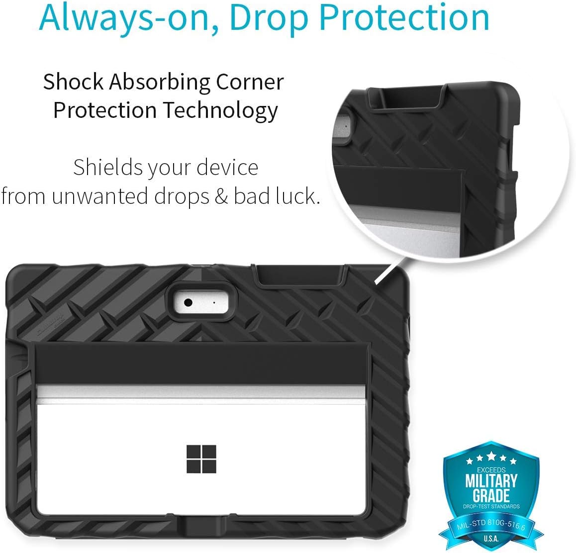 Prоmо Dіѕсоunt Uр Tо 70% оƒƒ Gumdrop FoamTech Laptop/Tablet Case Fits Microsoft Surface Go 2. Designed for K-12 Students, Teachers and Classrooms – Drop Tested, Rugged, Shockproof Bumpers for Reliable Device Protection – Black