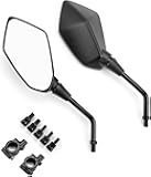 KEMIMOTO Universal Motorcycle Mirrors, Convex Handlebar Rear View Side Mirror with M8 M10 Bolt, Compatible with Bike, Scooter, ATV, UTV, Dirt Bike and More