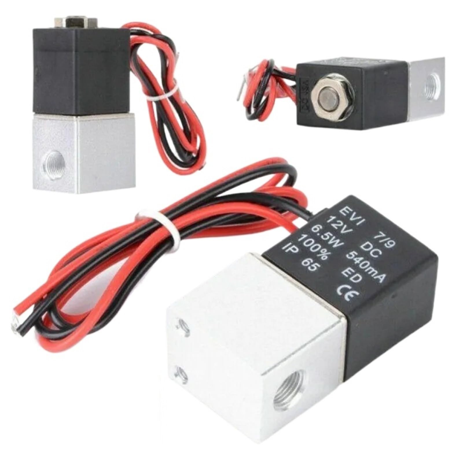 Électrovanne pneumatique 1/8 24V pour stopper le flux d'air eau huile en aluminium