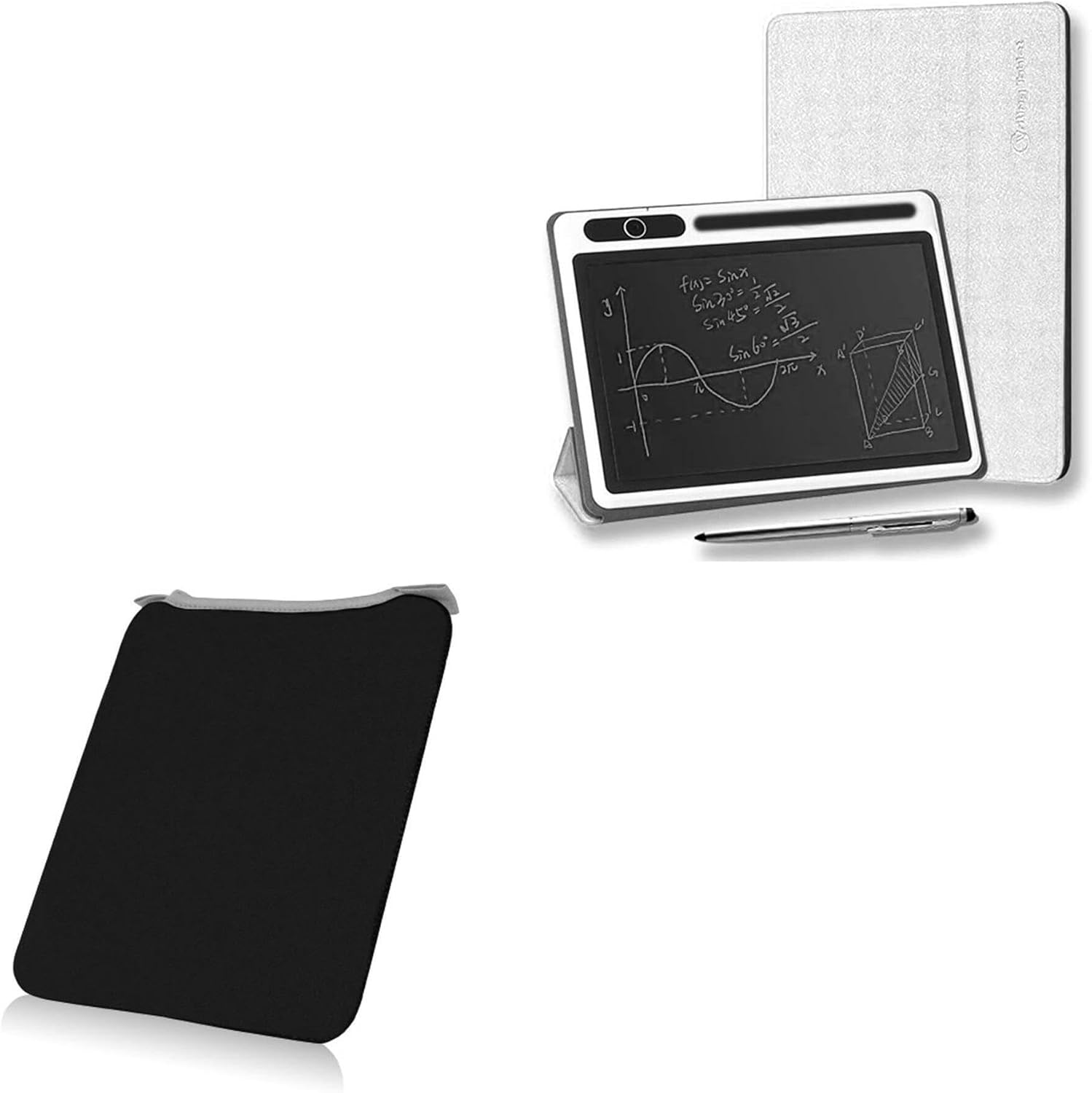 BoxWave Case Compatible with FVEREY LCD Writing Tablet (10 in) - SlipSuit, Soft Slim Neoprene Pouch Protective Case Cover - Jet Black