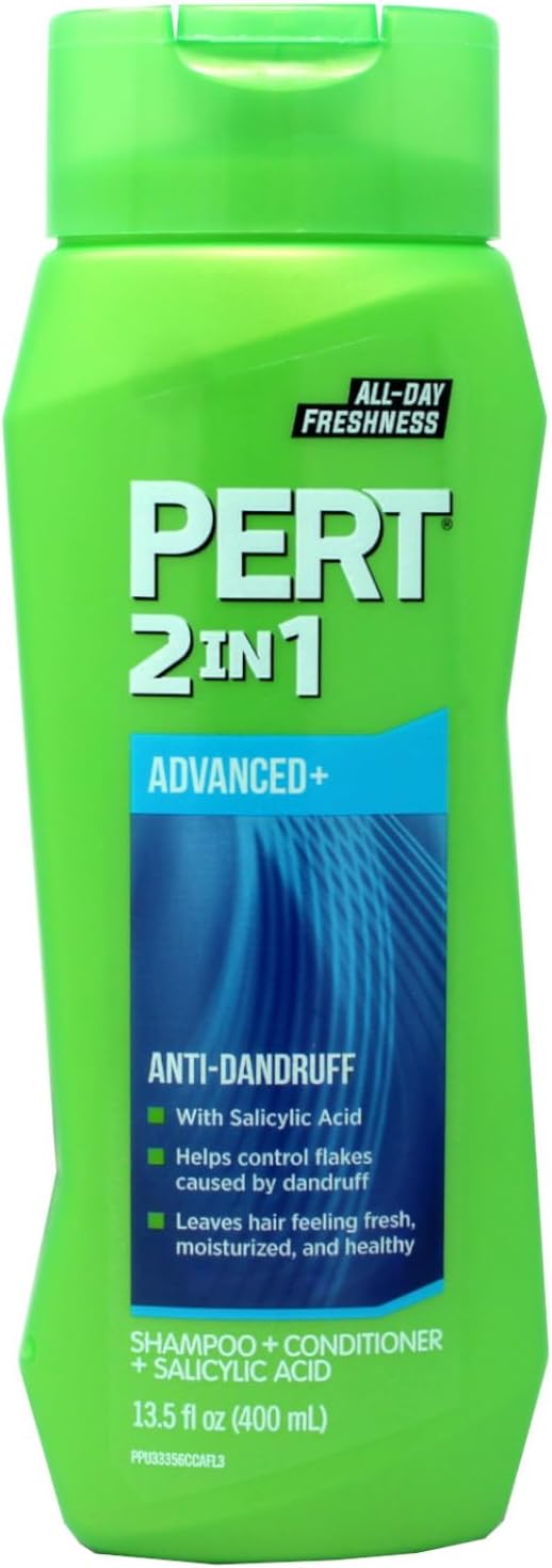 Pert Anti-Dandruff 2 in 1 Shampoo and Conditioner - Advanced Shampoo Conditioner with 2 Percent Salicylic Acid - Dandruff Shampoo with Zinc - 13.5 oz