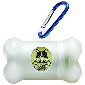 Pogi's Pet Supplies Poop Bag Dispenser with 15 Earth-Friendly Poop Bags (Cream), 1 Count