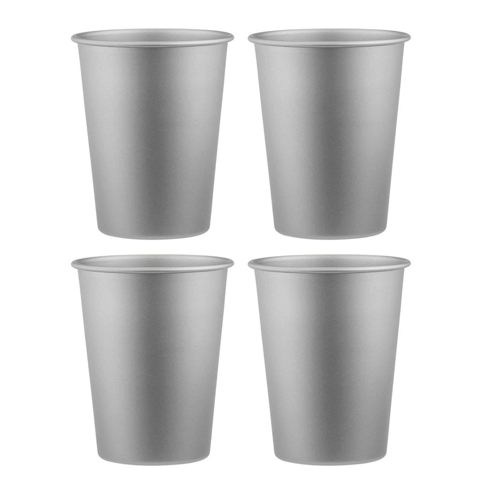 Generic Kubek Kempingowy Czysty Tytan Kubek Obozowy 320 Ml Lekki do Picia 8,4 X 8,4 X 10,2 Cm do Soku Whisky i Zimnych Napojów Podróże na Zewnątrz Z Plecakiem Piesze Wycieczki (4PCS)