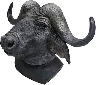 Latex Realistic Latex Bull Cow Animal Head Mask, Animal Head Fancy Dress Carnival Party Black - Buy now