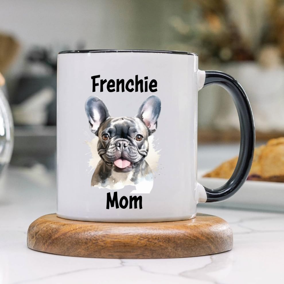 Frenchie Mug, Cute Watercolor French Bulldog Coffee Cup