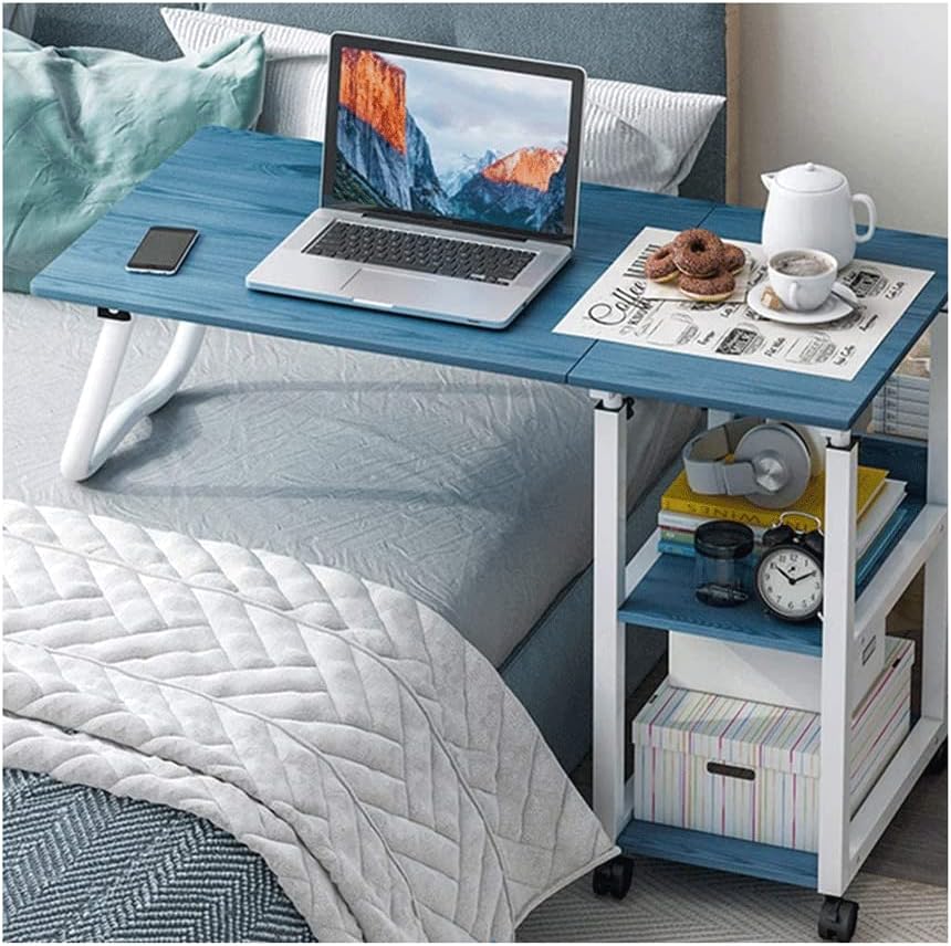 Overbed Table Height Adjustable Overbed Table with Wheels and Storage Tray Sturdy Rolling Computer Stand for Medical Eating and Laptops Lightweight