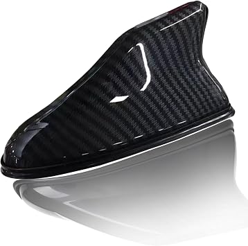 1 Pcs Car Shark Fin Antenna Cover, Vehicle Shark Fin Shape Cover with Adhesive Tape, Automotive Top Decoration, Suitable for Most Cars, Trucks, Suvs Carbon Fiber Black