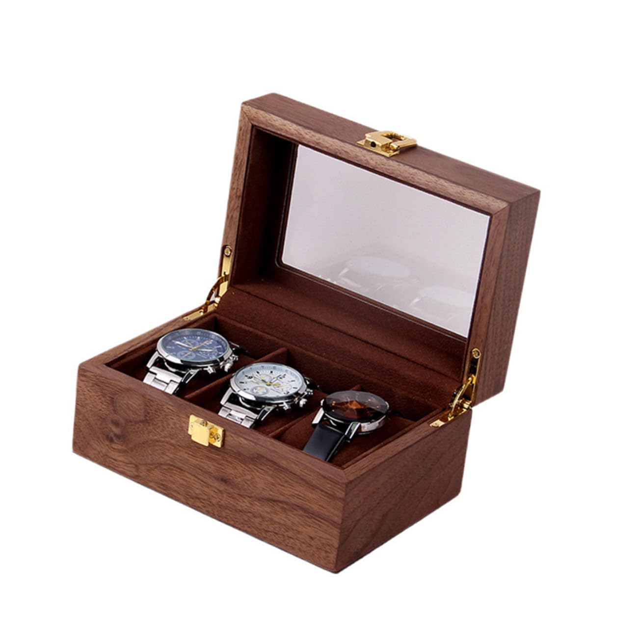 Ipetboom Caja de Presentación de Relojes de Madera Marrón Retro