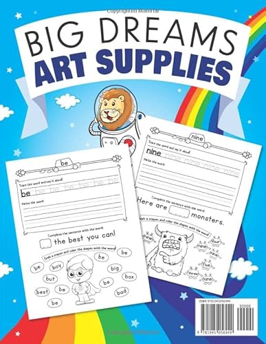 100 Sight Words Kindergarten Workbook Ages 4-6: A Learn To Read And Write Adventure Activity Book For Kids With Trucks & Dinosaurs: Includes Flash Cards! #TOP1