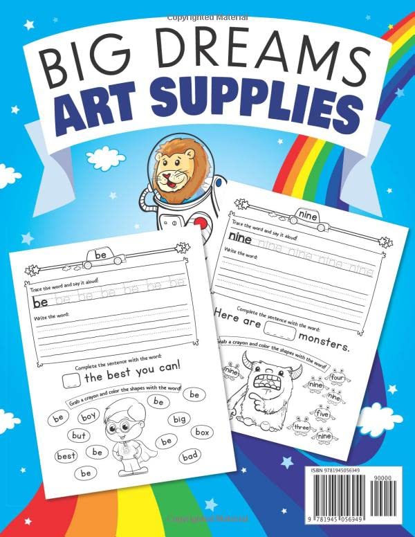 100 Sight Words Kindergarten Workbook Ages 4-6: A Learn to Read and Write Adventure Activity Book for Kids with Trucks & Dinosaurs: Includes Flash Cards! - Image 2