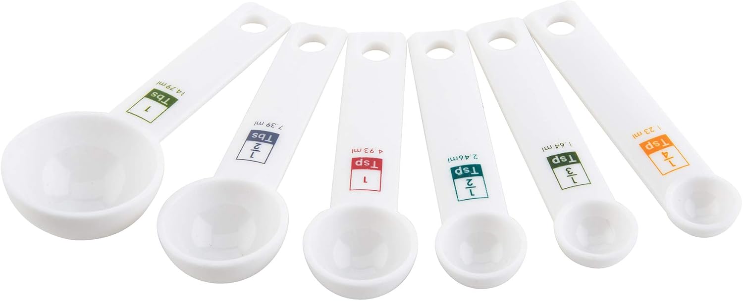 Fox Run 6-Piece Plastic Measuring Spoon Set White, 1.6 x 9 x 3 inches : Everything Else