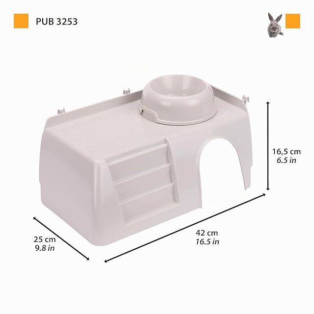 Foto 2 de 5 de Accessori roditori Ferplast PUB 3253 casetta in plastica per conigli cavie