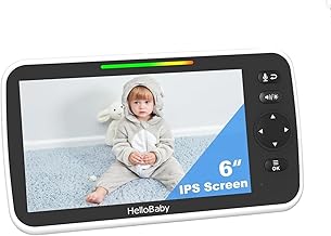 HelloBaby HB6550Plus Monitor Only -   6550Plus  Camera, 6'' World First IPS Split-Screen, Parent Unit, HB6550Plus Replace Screen, Work with HB6550Plus Camera