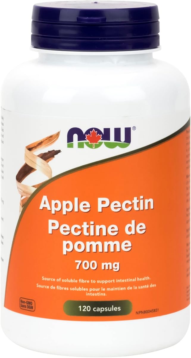 NOW Supplements, Apple Pectin 700 mg, Dietary Fibre, Intestinal Support*, 120 Veg Capsules