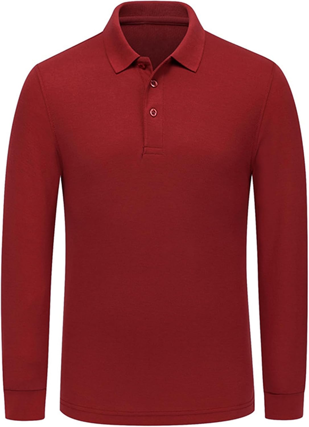 Men's Long Sleeve Polo Shirts Regular-Fit Cotton Golf Polo Shirts