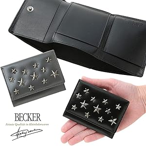 Amazon | [ベッカー] 極小財布 ミニ財布 三つ折り 本革 牛革 星