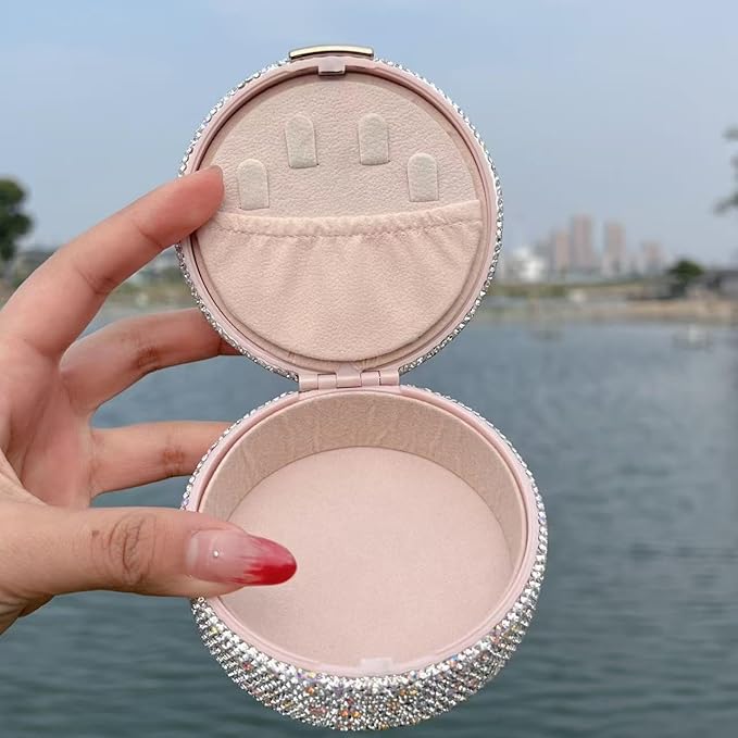 Estuche Joyero Ovalado Beige con Espejo miniatura 6