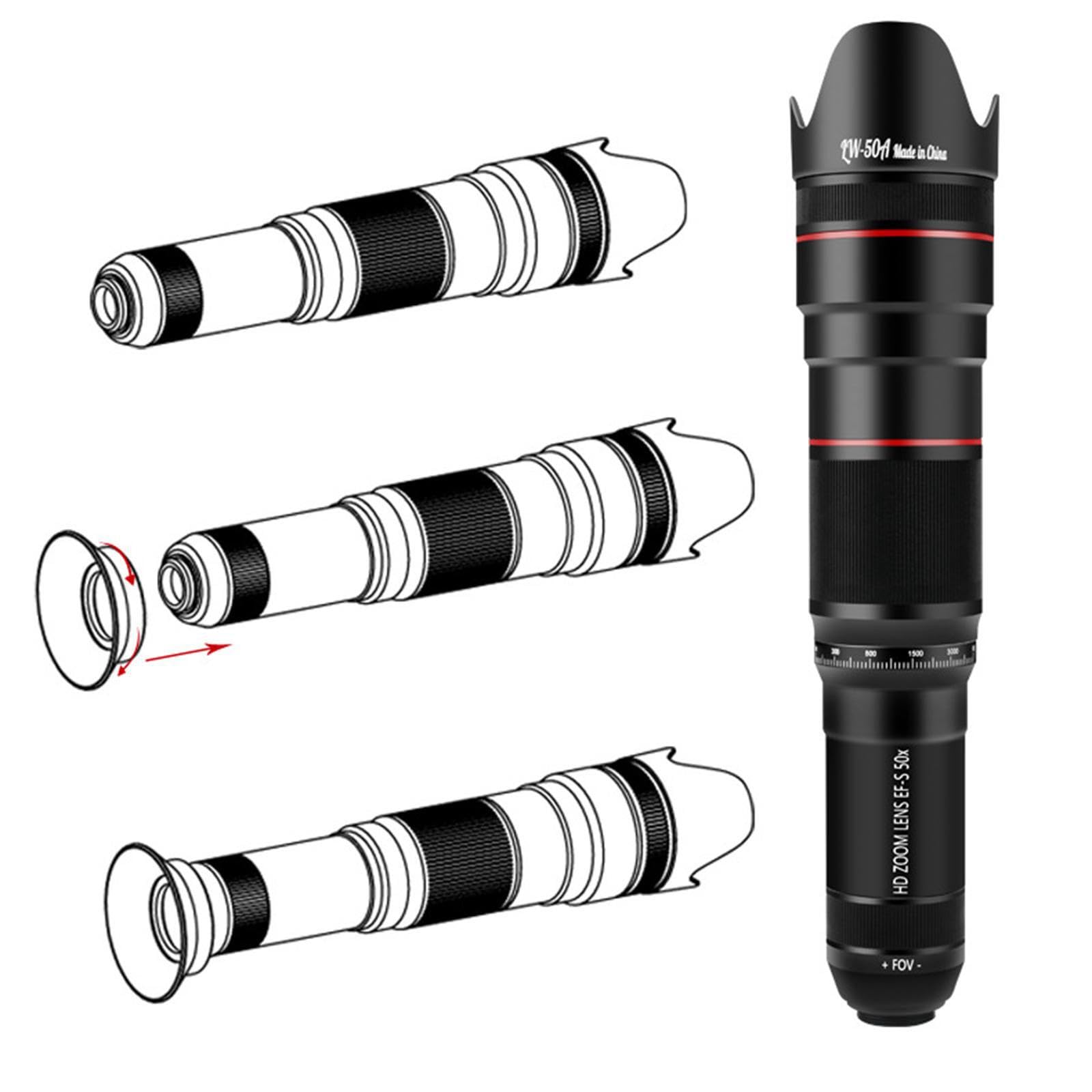 Lente de cámara de teléfono, telescopio monocular para teléfono Celular, visión a Larga Distancia, claridad, observaciones, Disfrute, Lente cámara Celular, conciertos