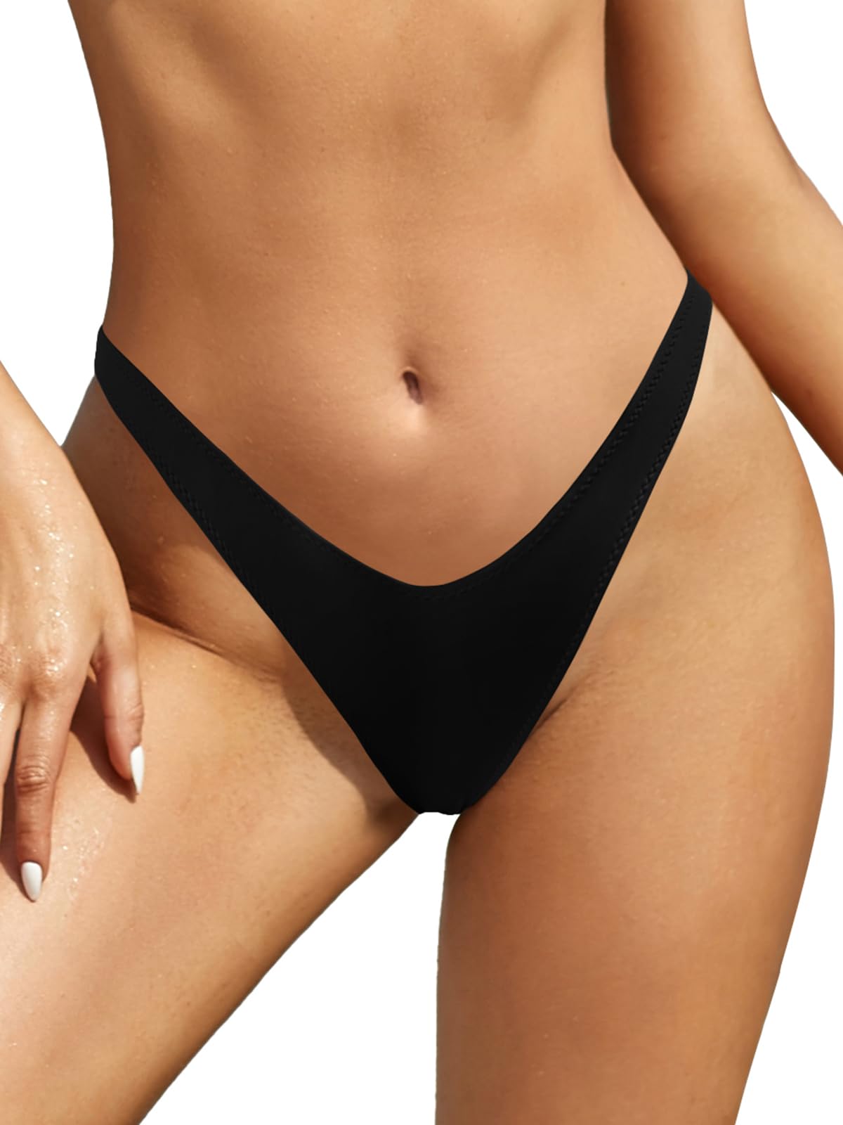 shekini Women's Sexy Cut Bikini Thong Swimsuit Brazilian V Cheeky Bottom-picture-51