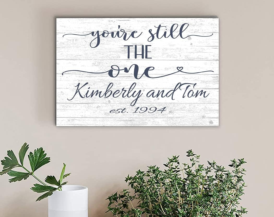 Broad Bay You're Still The One Anniversary Sign with Est. Date Personalized Gift for Husband, Wife, or Couple (White)