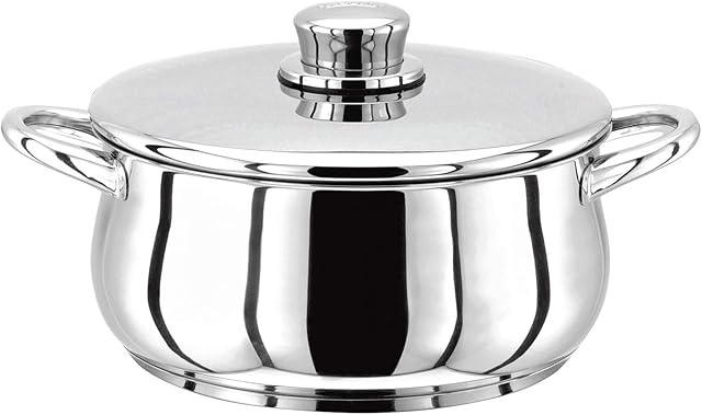 Stellar 1000 S135 Stainless Steel Casserole with Lid 20cm, 2L Induction Ready, Oven Safe, Dishwasher Safe - Fully Guaranteed