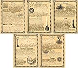 Book of Shadows Pages, Set of 5 Pages on Wiccan Ritual Tools and Supplies, Wicca, Witchcraft, like Charmed (Gold)