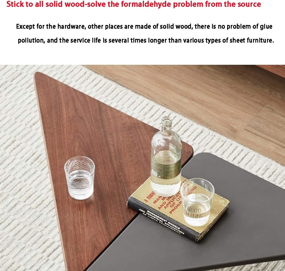 Side Table/End Table,Nesting Table，Solid Wood Tea Table Small Apartment Living Room Tea Table Home Coffee Table Set of 2 23 × 23 × 17 Inch