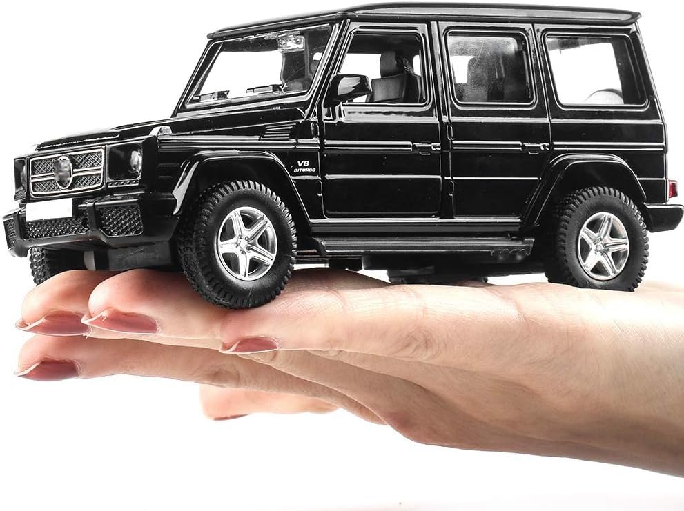 Image of PLUSPOINT Diecast 1:36 Scale Benz G63 Model Car Pull Back Action G Wagon Vehicle Alloy Simulation Supercar with Openable Doors Lights and Sound Toy for Kids and Collectors for Play & Display Gift 3+