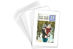 Golden State Art 5x7 Pre-Cut Picture Mat for 4x6 Photo: 25 Pack...