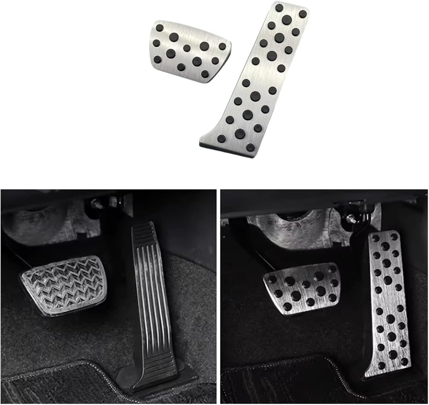 Car Gas Brake Pedal Compatible With Toyota Crown S235 2023~2025 2024 Anti-Slip Brake Footrest Clutch Foot Pedals Fuel Cover Pad Accessories(2PCS Silver)