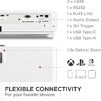 Vista 8 de ViewSonic PX749-4K UHD 4K Gaming Projector Designed for Xbox with 4.2ms Response Time, 4000 ANSI Lumens, H/V Keystone, 1.3x Optical Zoom, and USB C