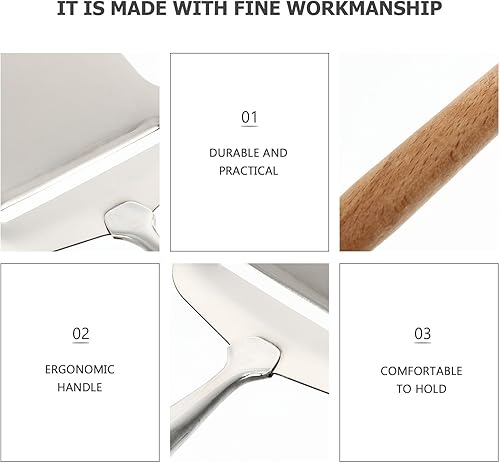 Miniatura 3 de Cortador de queso de acero inoxidable Plano Cuchillos de queso cortador de queso Servidor de afeitar con mango de madera para cocina