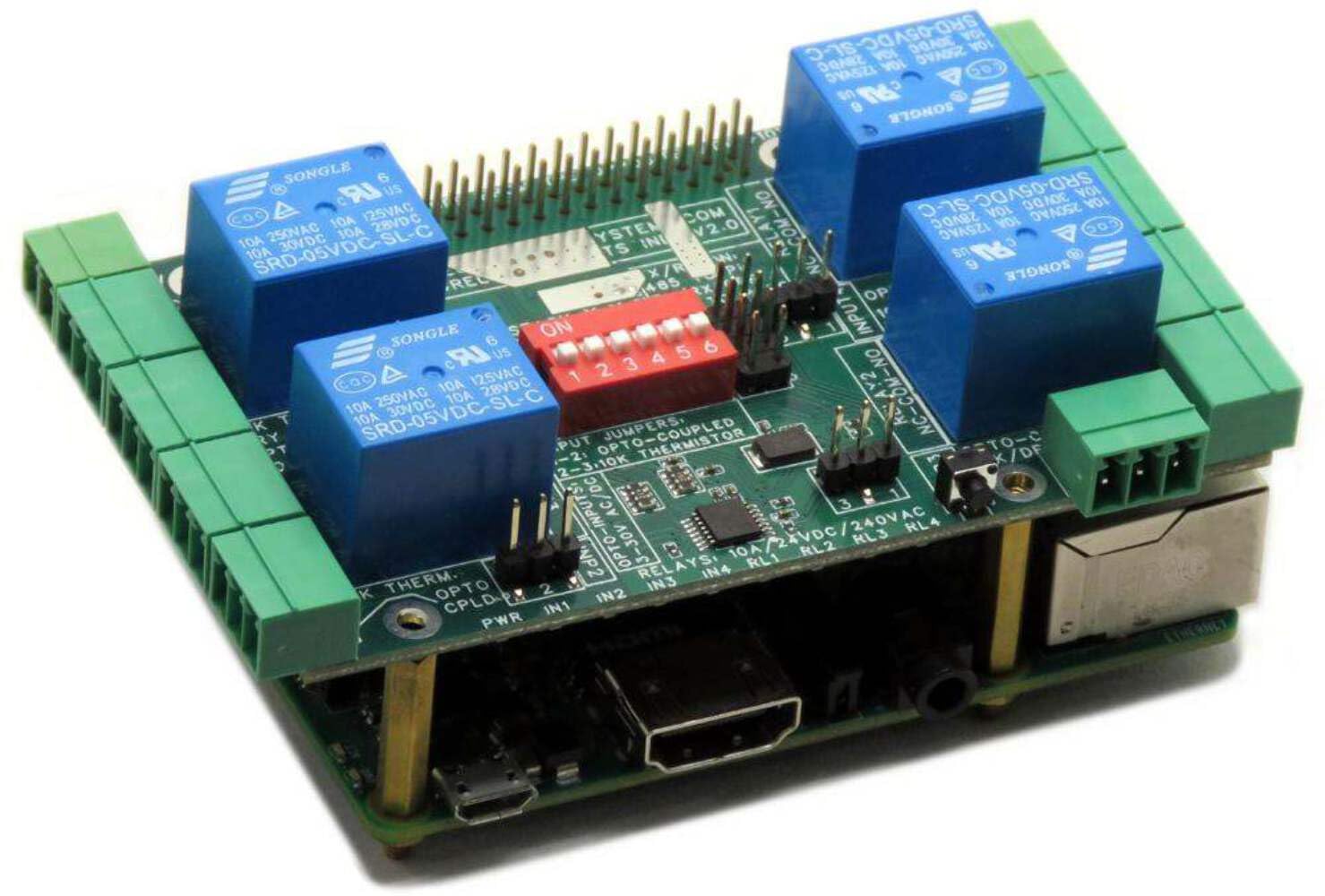 Smart Relays with Universal Inputs 8-Layer Stackable HAT for Raspberry Pi