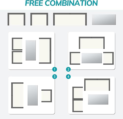 Miniatura 6 de FHFO Juego de muebles de patio al aire libre, juego de conversación de mimbre de 4 piezas, juego seccional de ratán para exteriores con cojines,