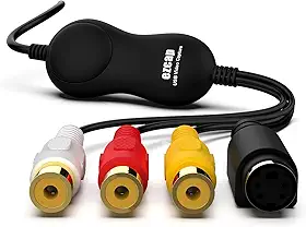 Conversor VHS para digital, RCA para placa de captura de vídeo USB 2.0, converte VHS, VCR, Hi8, filmadora para digital, suporta CVBS e entrada S-Video, compatível com formatos Windows, Mac, Linux, H