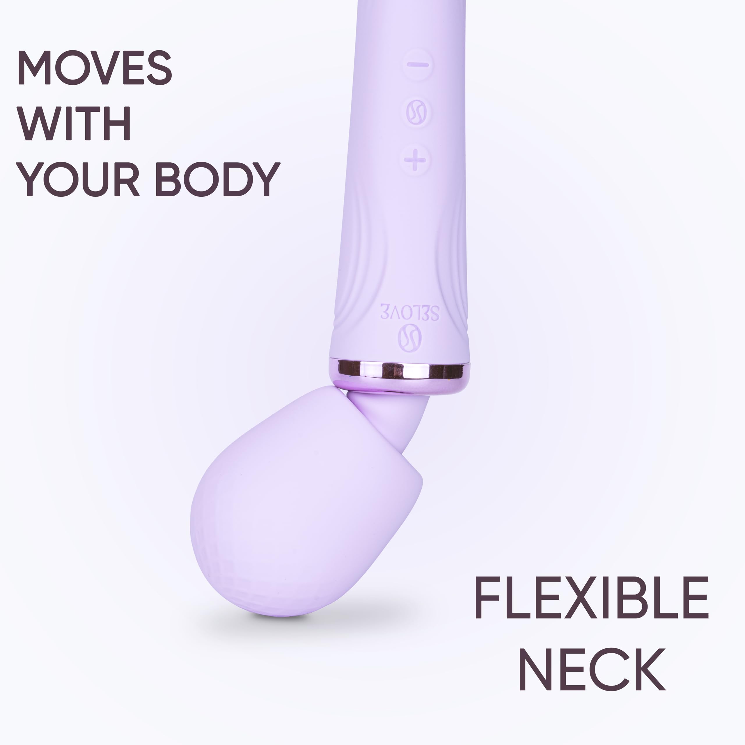 SELOVE Wand Vibrator – Vibrazioni Potenti e Profonde con Collo Flessibile (Lustrous Lilac)